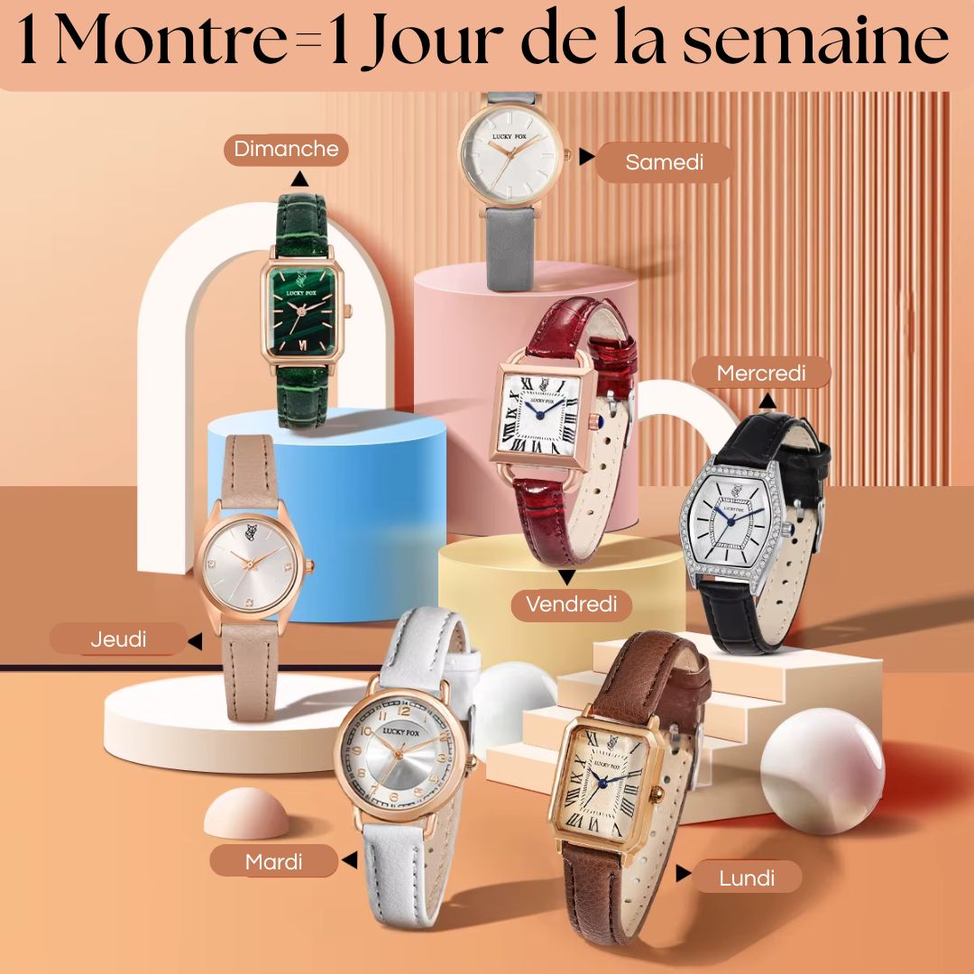 Coffret de 7 Montres de Luxe pour Femmes